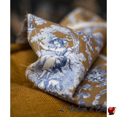 Ludivine (14 coloris) Tissu ameublement toile de jouy grande largeur Thevenon