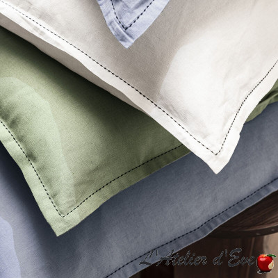Lot 2 cotton/linen pillowcases "Nuances" Le Jacquard Français
